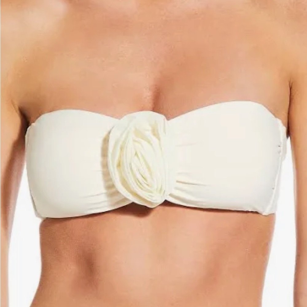 Gianni Bini Cream Solid Rosette Strapless Tie Bac… - image 4